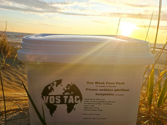 VOS TAC – 7 dienu lauka pārtikas komplekts spainī (21 maltīte) 2.8kg